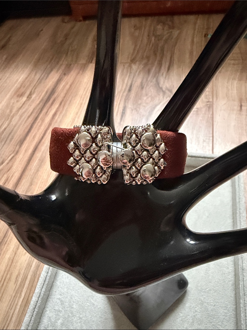 Sergio Gutierrez SG Brown Suede Bracelet with Silver Tone Accent